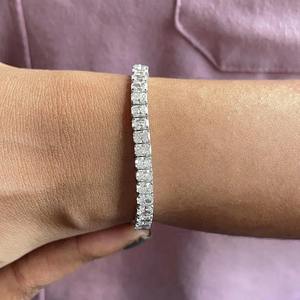 925 Sterling Silver Moissanite Tennis Bracelet Princess Cut Claw Setting Unisex GRA Certified Anniversary <b>Gift</b> - Product Image 4