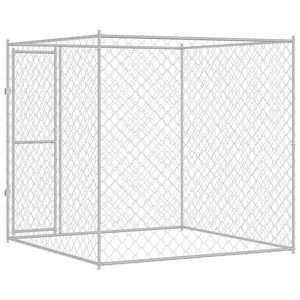 Jaula para Perros de Acero Galvanizado Plateado de 78.74 x 78.74 x 78.74 Pulgadas para Mascotas, Recinto para Mascotas de Alta Durabilidad - Product Image 6