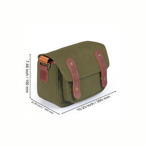 Sac à bandoulière vintage en cuir et toile de haute qualité pour appareil photo reflex numérique, idéal pour le voyage - LCCB-0014 - Product Image 6