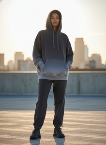 Sweat à capuche personnalisé délavé à l'acide, épais 500 GSM, double couche polaire, coupe oversize vintage usée, style streetwear pour homme - Product Image 5