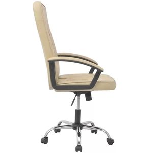 26.4\"x27.6\" <b>Cream</b> <b>Cream</b> Artificial Leather <b>Office</b> <b>Chair</b> - Product Image 3