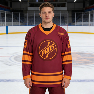 Custom Sublimated Ice Hockey Jersey V-Neck Full Sleeve Breathable Polyester Adult Unisex Team Uniforms - Product Image 6
