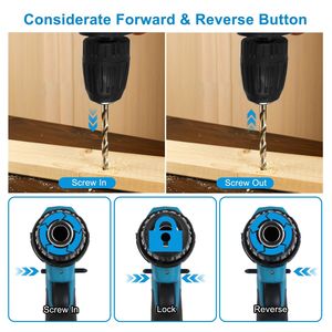 Trapano Avvitatore a Batteria 21V con 2 Batterie, Caricabatterie, Mandrino Autoserrante da 3/8 Pollici, 265 libbre-pollici, 26+3 Posizioni di Coppia, 2 Velocità Variabili - Product Image 6