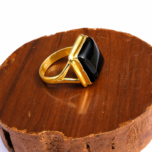 925 Sterling <b>Silver</b> Black Onyx Signet <b>Ring</b> for <b>Men</b>, Rose Gold & Yellow Gold Plated Vintage Square Gemstone Statement <b>Ring</b> <b>Men</b> - Product Image 3