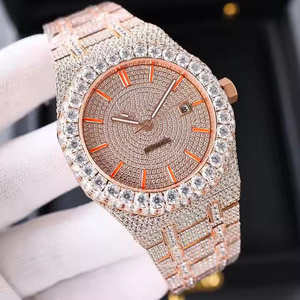 Montre Classique en Quartz avec Diamants Moissanite pour Hommes, Montre-Bracelet de Luxe Sertie de Diamants Moissanite, Design de Créateur - Product Image 5