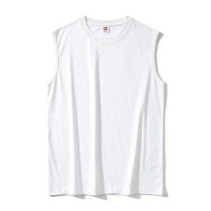 Men's <b>Black</b> Sleeveless Crew Neck <b>Tank</b> <b>Top</b> 100% Cotton Loose Fit Solid Knitted Casual Wear - Product Image 3
