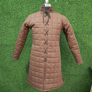 Quilted Medieval Gambeson Brown Cotton Padded Coat For HEMA LARP Reenactment Training Wearable Costume Protective Coat - Product Image 1