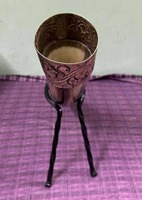 Coupe en corne de buffle polie, forme naturelle, thème animal, décoration artisanale pour la maison