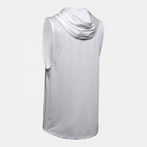 Sudadera sin mangas con capucha para hombre con logo personalizado, chaleco deportivo con cordón para gimnasio y entrenamiento, venta al por mayor - Product Image 3