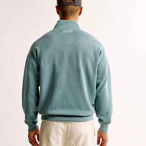 Sweat-shirt en molleton à col montant pour homme, gris uni, coupe classique, décontracté, pour l'automne - Product Image 6