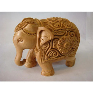 Wooden Handicrafts <b>Elephant</b> Showpiece Handmade Carved Home Decor Figurine For <b>Gift</b> Souvenir And Table Decoration - Product Image 1