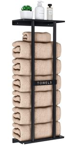Bathroom Towel <b>Storage</b> with Top Shelf Towel Racks for Bathroom Wall Mounted <b>Bath</b> Towel Bathroom Accessories At Lowest Price - Product Image 6