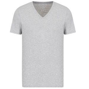 T-shirt formel pour homme à col en V, style tendance, manches longues, 100% coton, brodé, tricoté, respirant, sur mesure - Product Image 4