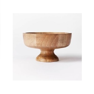 Bol en bois polyvalent sur piétement pour servir des fruits, des collations, des friandises, des objets décoratifs et créer des présentations de table élégantes - Product Image 3