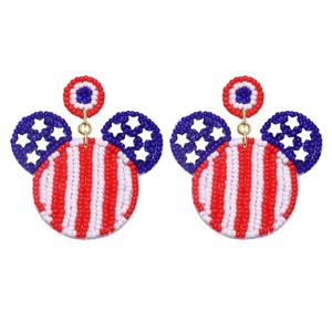 Pendientes Colgantes Étnicos de Lujo Boho Hechos a Mano con Cuentas Triangulares Nativas para Mujer, Disponibles con Diseño Floral - Product Image 3