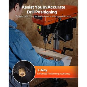 Taladro de Banco con Motor de Inducción Ajustable de 650/1050/1800/2350/3100 RPM y 6.2A, Máquina de Perforación de Sobremesa de 1050 RPM - Product Image 4