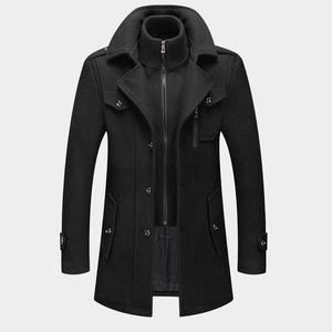 <b>Mens</b> Reversible Wool Blend Winter <b>Coat</b> Stand Collar <b>Waterproof</b> Warm <b>Long</b> Jacket Custom Size Streetwear - Product Image 3