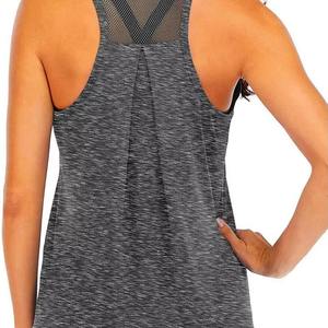 Camisetas deportivas sin mangas para mujer al por mayor, de ajuste holgado, espalda cruzada, para gimnasio, entrenamiento, yoga, correr, fitness, de secado rápido, con cierre frontal. - Product Image 3