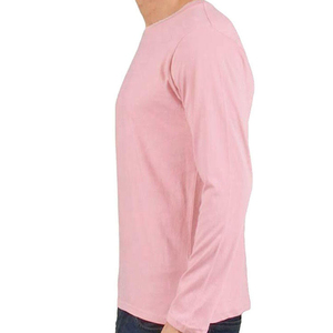 Camiseta de manga larga para hombre, azul marino con rayas blancas en contraste, cuello redondo, tejido de punto, corte casual para hombre - Product Image 2