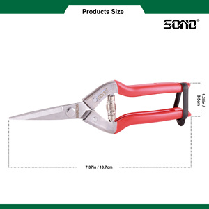 Sécateur de jardinage et floral SONO J53 en acier au carbone industriel, haute qualité, durable, avec poignée métallique chromée, pour droitiers, idéal pour le bricolage - Product Image 4