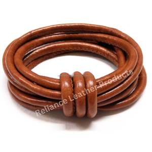 Brown <b>Round</b> Stitched Leather Cord Roll for Bracelet Making Jewelry Findings - Product Image 6