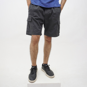 Shorts cargo multi-poches pour homme, style streetwear, taille élastique respirante, 100% coton, grande taille, gris foncé, pour la randonnée en plein air - Product Image 6