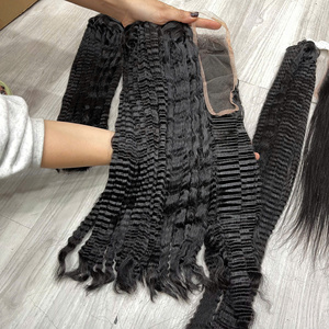 Lots de Cheveux Humains Lisses Yaki en Gros, Double Trame, Pointes Pleines, Aspect Naturel, Sans Nœuds, Sans Perte - Product Image 1