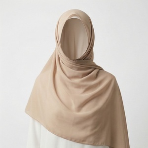 Women Solid Color Chiffon Hijab Breathable Daily Wear Ethnic Scarf Shawl Islam Style - Product Image 1