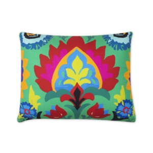 Cuscino Decorativo Excelsa 50x40 Cm Multicolore in Cotone Stile New Delhi Floreale Rettangolare Lavabile - Product Image 1