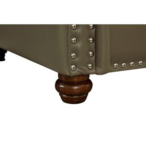 Divano Classico in Ecopelle Color Tortora per Soggiorno con Dettagli Decorativi, Elegante Elemento d'Arredo per la Tua Casa - Product Image 6