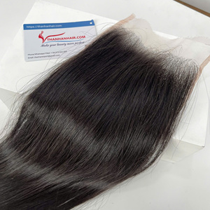 Produit chaud fermeture de dentelle et cheveux frontaux dentelle transparente HD dentelle extension de cheveux humains ondulés naturels - Product Image 4