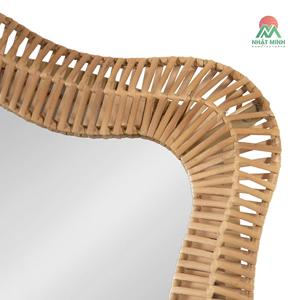 Wooden Art Deco <b>Wall</b> <b>Mirror</b> 26x38 Modern Decorative Wavy Design Authentic Wooden Frame Eco-Friendly Lightweight Bathroom <b>Mirror</b> - Product Image 5