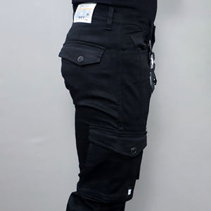 Nuevo Diseño de Jeans para Hombre, Corte Ajustado y Jeans Negros Elásticos de Tiro Medio para Hombre - Product Image 3