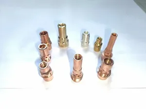 ชิ้นส่วนทองเหลืองขนาดเล็กขึ้นรูปด้วยเครื่อง CNC ขัดเงาสีทอง เส้นผ่านศูนย์กลาง 2 นิ้ว งานกลึง เจาะ กัด บรอชชิ่ง ชิ้นส่วนฮาร์ดแวร์ความแม่นยำสูง - Product Image 1