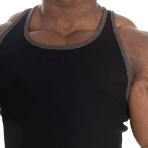 Débardeur noir sans manches pour homme, avec logo personnalisé imprimé sur le devant, respirant, en maille, décontracté, pour l'entraînement, la salle de sport et le quotidien - Product Image 4
