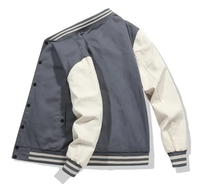 Veste universitaire personnalisée en gros, veste de baseball unisexe de qualité supérieure avec poignets côtelés pour les uniformes d'entreprise et scolaires
