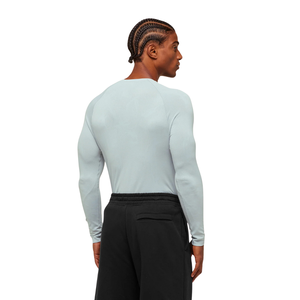 <b>Mens</b> Slim Fit Seamless Long Sleeve T-<b>Shirt</b> <b>Blue</b> Compression Gym Workout Athletic Performance Top - Product Image 2