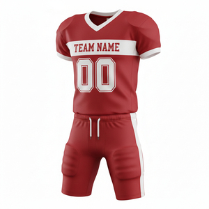 Ensemble d'uniformes de football américain personnalisés, noir et blanc, maillot à col en V, pantalon, homme adulte, toutes saisons, évacuation de l'humidité, impression à l'écran - Product Image 5
