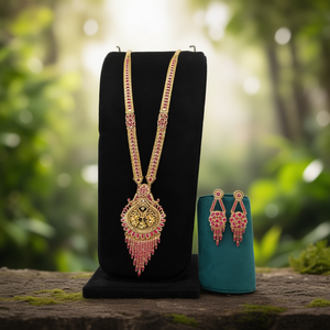 Conjunto de Joyería Fina con Circonitas y Rubíes CZ - Collar Largo de Diseño - Product Image 3