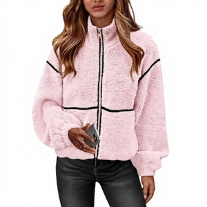 Wholesale <b>Womens</b> Fleece Pullover Hoodie Winter <b>Black</b> Sherpa Hoodie Sweatshirt OEM Custom Logo Casual Outerwear <b>Women</b> <b>Top</b> - Product Image 1