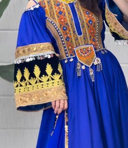 Customized Afghan Kuchi <b>Dress</b> Women Heavy Embroidery Silk Fabric Afghan <b>Dress</b> Knee-Length Long Sleeves Breathable Casual <b>Dress</b> - Product Image 4