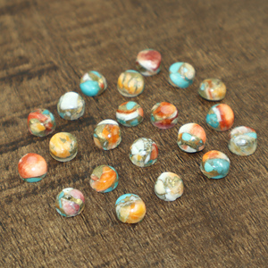 Pierre précieuse naturelle Turquoise Oyster Cabochon, forme ronde 7mm, pierre en vrac pour la fabrication de bijoux, vente en gros - Product Image 4
