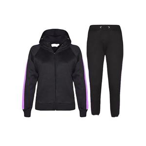 Custom Cotton Fleece Jogging Track Sweat Suit Unisex Women Jogger Tracksuit <b>Hoodie</b> Set With Logo - Product Image 1