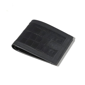 Premium Genuine Leather Mens Bifold <b>Wallet</b> Black Textured Animal Pattern Slim Multi Card Slots Functional Pocket Units For <b>Cash</b> - Product Image 3