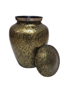 Urna de cremación para adultos de metal de latón de estilo europeo blanco con revestimiento de níquel esmaltado de nácar para cenizas humanas con bolsa de terciopelo - Product Image 2