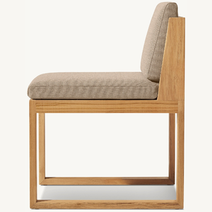 Chaise sans accoudoirs en teck massif et de qualité, au style moderne et épuré, idéale pour l'extérieur. - Product Image 4