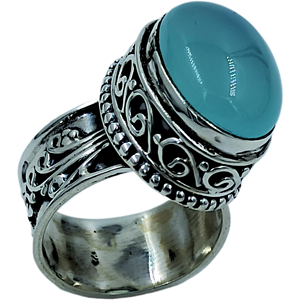 Natural Chalcedony Oval <b>Ring</b> 925 Sterling Silver March Birthstone Bezel Setting Handmade <b>Boho</b> Jewelry Gift - Product Image 5
