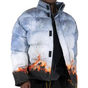 Oem algodón acolchado invierno puffer chaqueta diseño personalizado todo completo sublimación impresión gradiente burbuja chaquetas para los hombres 2025 - Product Image 6