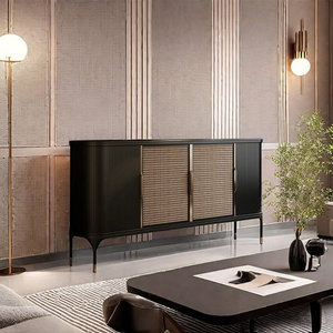 ตู้เก็บของแบบย้อนยุคพร้อมประตูสานหวายคอลเลกชันเฟอร์นิเจอร์วินเทจ - Product Image 1