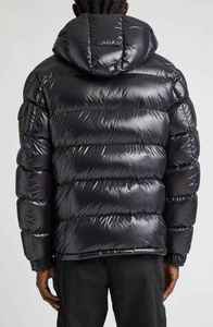 Veste matelassée à capuche pour homme, noire, rembourrée de duvet, coupe-vent, décontractée, pour l'hiver, fermeture éclair, coupe classique, couleur unie, vestes personnalisées - Product Image 4